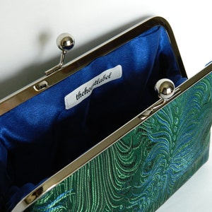 Green Peacock Clutch Bag, Green Wedding Clutch Bag, Clutch Purses for Women, Handmade Clutch Bag, Ladies Gifts, Green Evening Clutch image 5