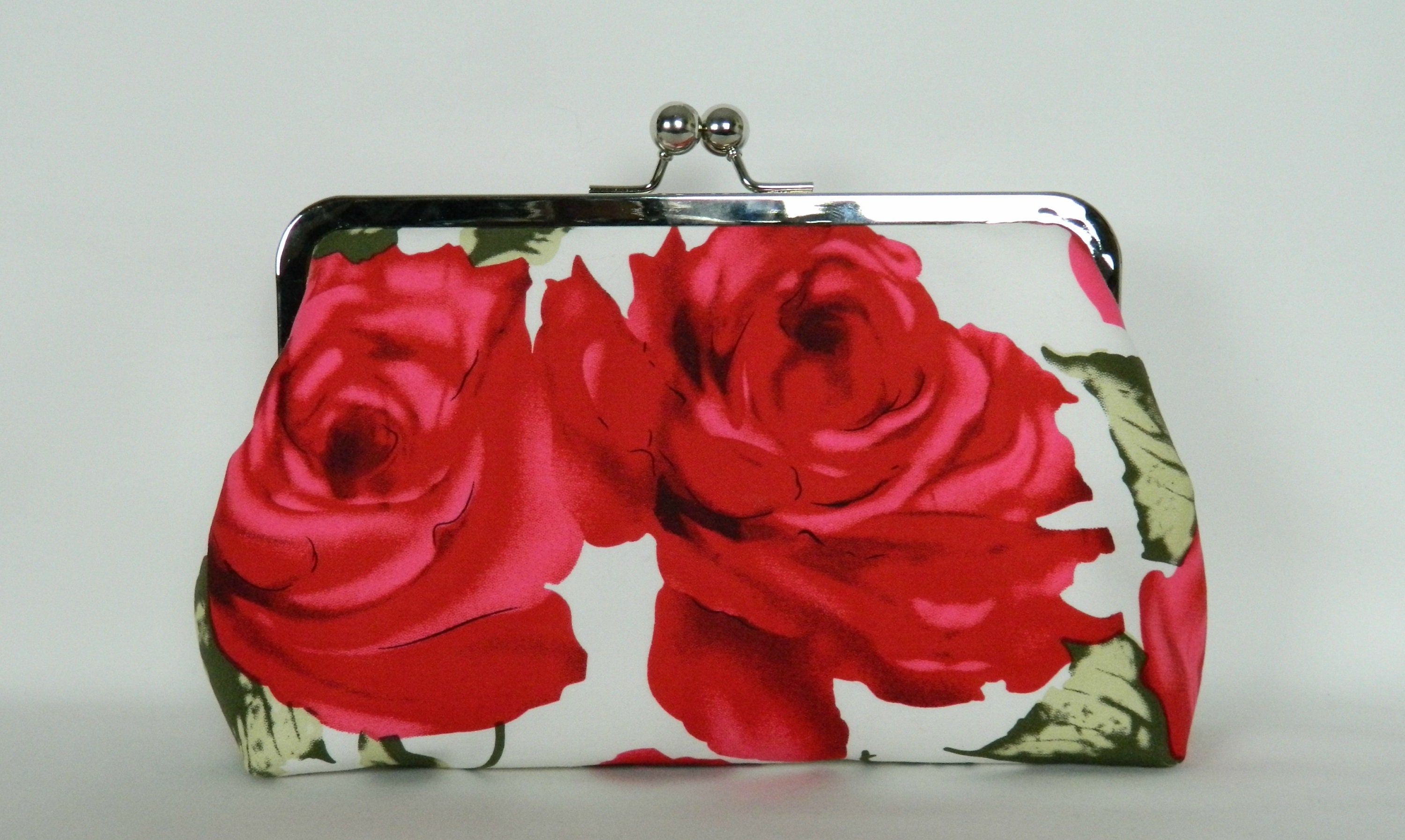 white floral purse