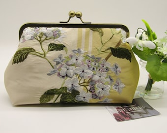 Cartera de mano de seda con flores bordadas, cartera de mano para novias, cartera de boda, cartera de mano de seda para noche, cartera de mano con flores, cartera de mano hecha a mano
