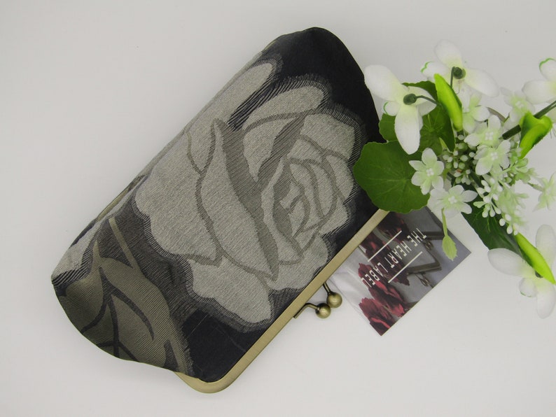 Women's Organza and Silk Floral Clutch Bag, Floral Clutch Bag, Wedding Clutch Bag, Evening Clutch Bag, Ladies Gifts, Handmade Clutch Bag image 1