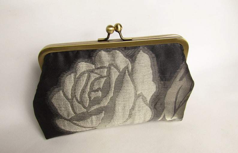 Women's Organza and Silk Floral Clutch Bag, Floral Clutch Bag, Wedding Clutch Bag, Evening Clutch Bag, Ladies Gifts, Handmade Clutch Bag image 7