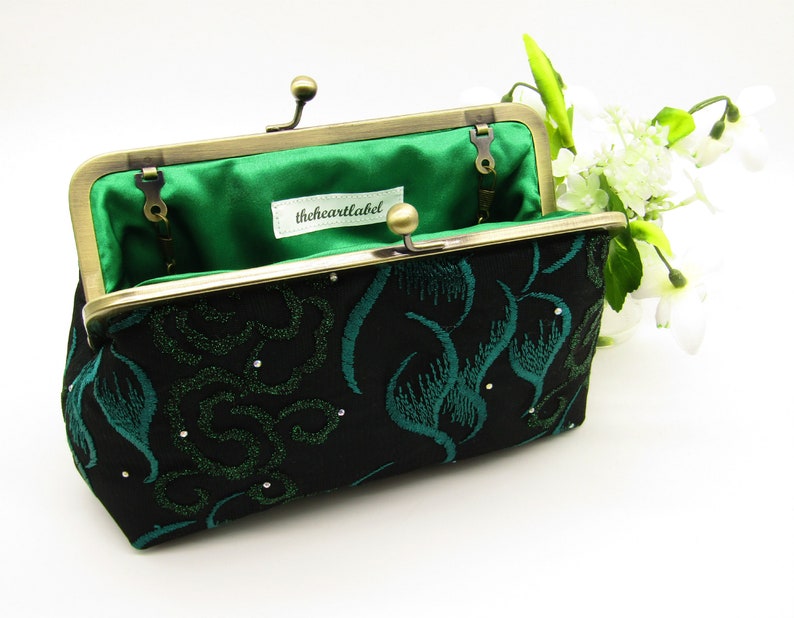 Dark Forest Green Lace Clutch Bag Emerald Green Lace Clutch Etsy UK