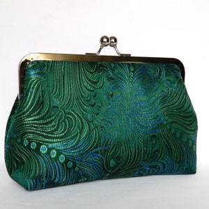 Grüne Pfau Clutch Bag, Grüne Hochzeit Clutch Tasche, Clutch Geldbörsen für Frauen, Handgemachte Clutch Bag, Damen Geschenke, Grüne Abend Clutch