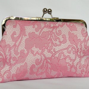 Pink Floral Clutch Bag, Pink Wedding Clutch Purse, Pink Bridal Clutch, Bridesmaids Clutch, Bridesmaids Gifts, Evening Clutch, Pink Clutch