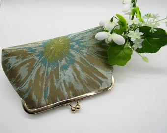 Floral Clutch Purse with Gold Frame, Clutch Bag, Wedding Clutch Bag, Bridal Clutch, Floral Clutch, Evening Clutch, Handmade Clutch Bag