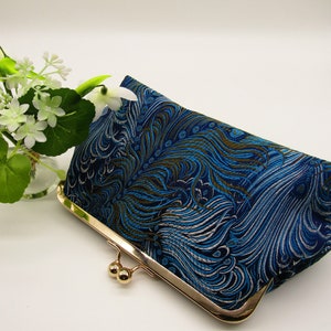 Blue Peacock Bridal clutch Purse, Wedding Clutch Bag, Blue Peacock Clutch, Bridesmaids Clutch Bag, Ladies Gifts, Evening Clutch, Handmade