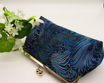 Blue Peacock Bridal clutch Purse, Wedding Clutch Bag, Blue Peacock Clutch, Bridesmaids Clutch Bag, Ladies Gifts, Evening Clutch, Handmade