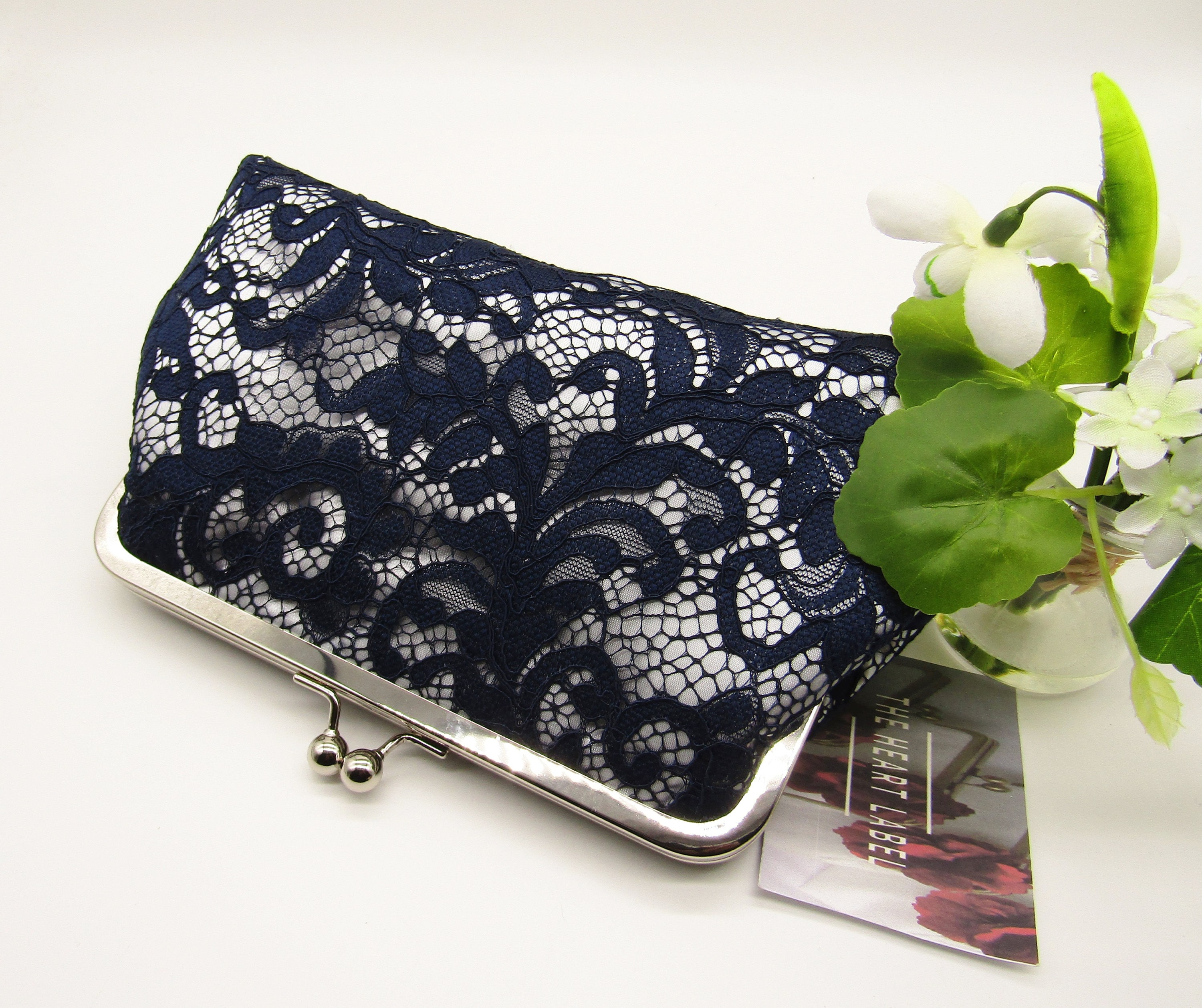 Silver and Navy Bag Etsy UK