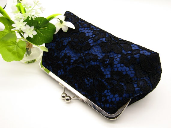 Navy leather clutch bag uk online