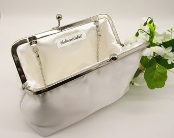 Ivory Satin Braut Clutch, Braut Clutch Geldbörse, Hochzeit Clutch, Clutch Geldbörse, Satin Clutch Bag, Hochzeit Tasche für die Braut, handgemachte Geldbörse