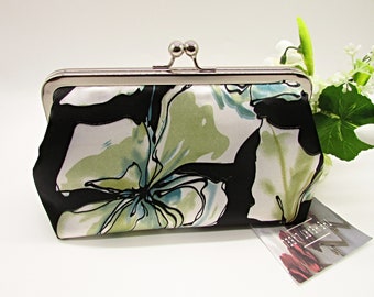 Handmade Silk Floral Clutch Purse: Wedding Evening Bag