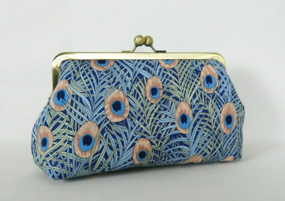 peacock clutch bag