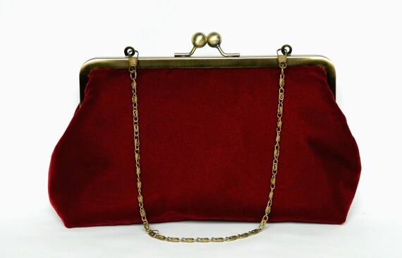 red velvet handbag