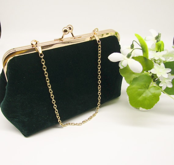 Vintage Clutch Purse Black Velvet Gold Silver Metallic Embroidery w/Extras  READ | eBay