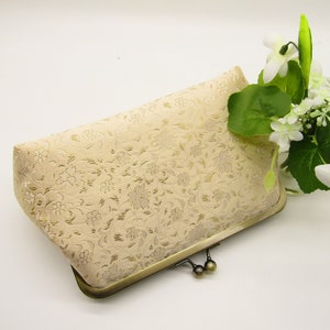 Gold Floral Bridal clutch Bag, Wedding Clutch, Light Gold Clutch Purse, Gold Bridesmaids Clutch, Bridesmaids Gifts, Evening Clutch