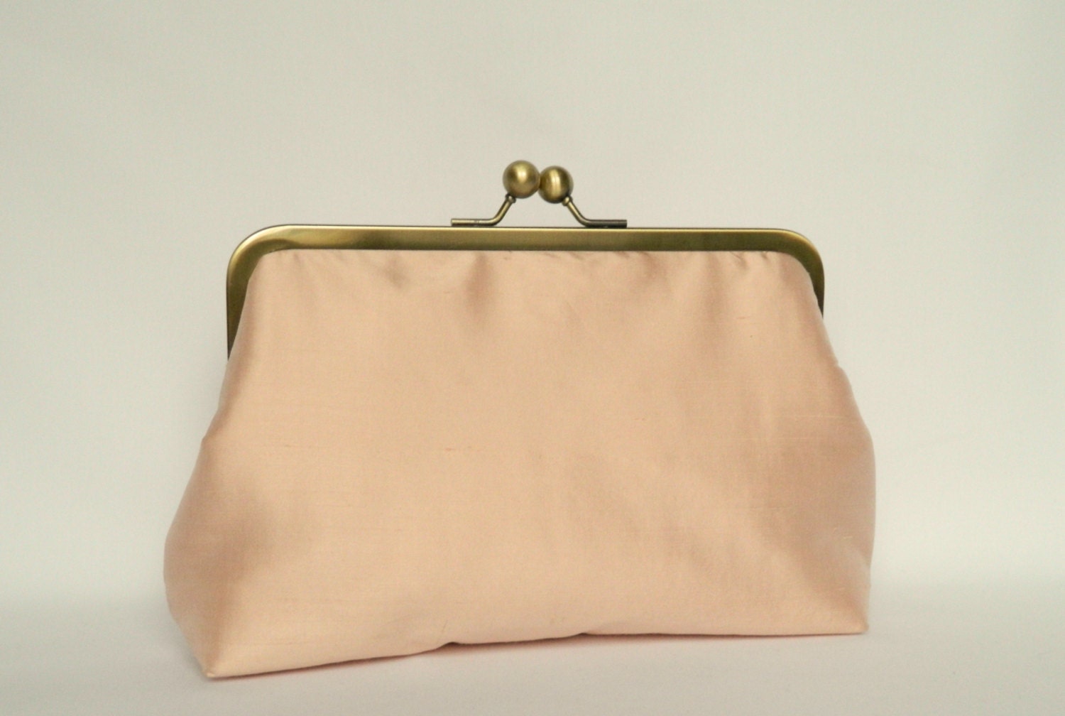 Pale Peach Clutch Purse Pale Peach Bridal Clutch Purse Silk Etsy