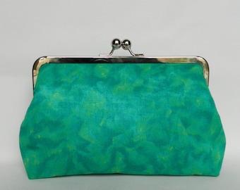 Handmade Green Clutch Purse: Abstract Wedding Bridesmaid Bag