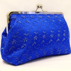 Royal Blue Clutch, Royal Blue and Silver Lace Clutch, Evening Clutch, Wedding Clutch Purse, Lace Clutch, Bridesmaid Clutch Purse