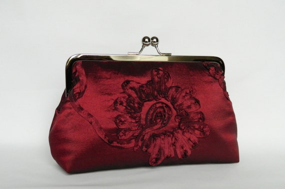 burgundy clutch