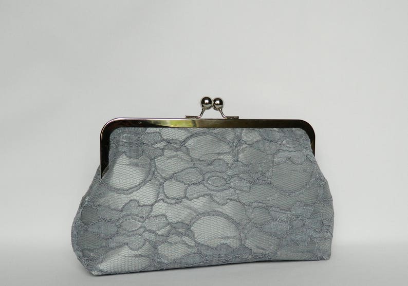 Grey Lace Clutch Grey and Coral Clutch Bridal Clutch Etsy UK
