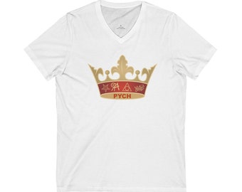 PYCH Unisex Short Sleeve V-Neck Tee (Princess York Cross Of Honor) (White Tee Only)
