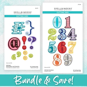 Spellbinders - Stitched Numbers and More Bundle - Stitched Numbers and More Collection