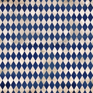 Decoupage Queen - Navy Blue Harlequin Rice Paper A3