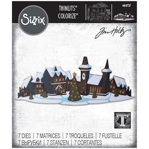 Sizzix Thinlits Dies By Tim Holtz - Holiday Village Colorize