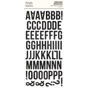 Simple Stories - Simple Vintage Essentials Alphas Foam Stickers Black