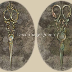Decoupage Queen - Decoupage Rice Paper A4 - Dainty and the Queen - Pair of Scissors