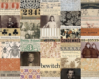 Tim Holtz Palette | Palette Seasonal | Halloween Collage | Sold by The 1/2 Yard