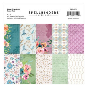 Spellbinders - Floral Friendship Collection - Floral Friendship 6x6 Paper Pad