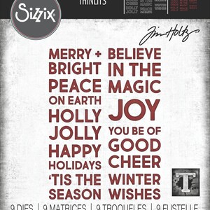 Sizzix Thinlits Dies by Tim Holtz - Bold Text, Christmas