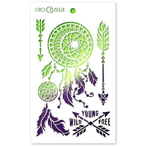 Ciao Bella - 5&quot;X8&quot; Stencil - Dreamcatcher