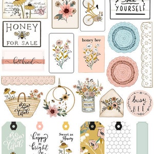 Fancy Pants Designs - Cards and Tags Ephemera - Honey and Bee Collection