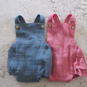 Gaas Bubble Romper - Pink Rose Blue Yellow Green Grey Stripes Baby & Toddler maten - Vintage-Style Romper - Sunsuit - Photo Prop