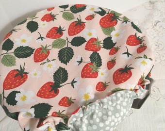 Funda reversible para batidora de cocina - Fresas rosas - Fresa - Bayas - Elástica reversible - Renovable
