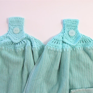 Aqua Blue Double-Layer-Häkelspitze Küchenhandtücher - 2-er Set Beste Qualität Frottee-Hängetücher - Hannahs Homecreate2