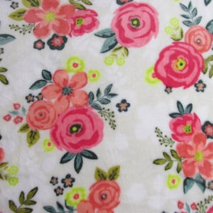 Floral Ultra-Cuddle Fleece Blanket - Boho Roses - Pink - Coral  and Pink Floral Blanket -  Gift - Baby Toddler Kids Adult Sizes