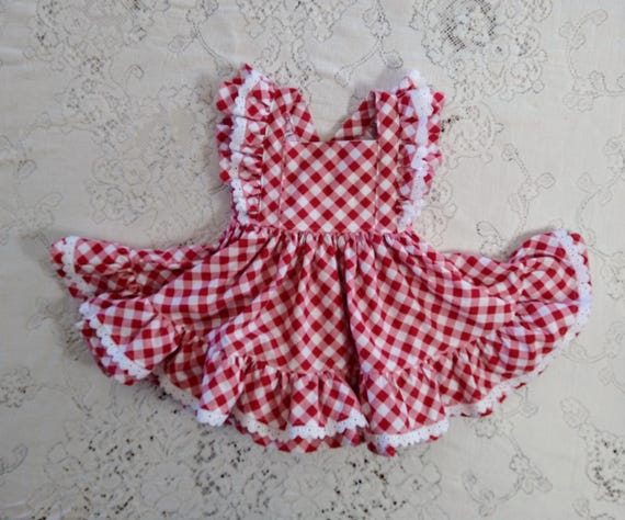 red gingham pinafore dress RHYTHM Gingham Mini Pinafore Dress