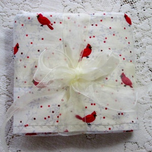 Extra-Large Receiving Blanket - Red Birds & Berries - Cardinal - Baby Gift Blanket - Baby Gift - Hannahs Homestead2