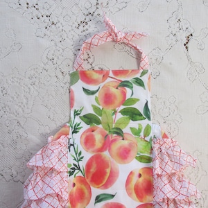 Just Peachy Ruffled Bubble Romper - Peach Orange White - Summer -  Ruffles - Infant Toddler Child Sizes - Vintage-Style Sunsuit - Photo Prop
