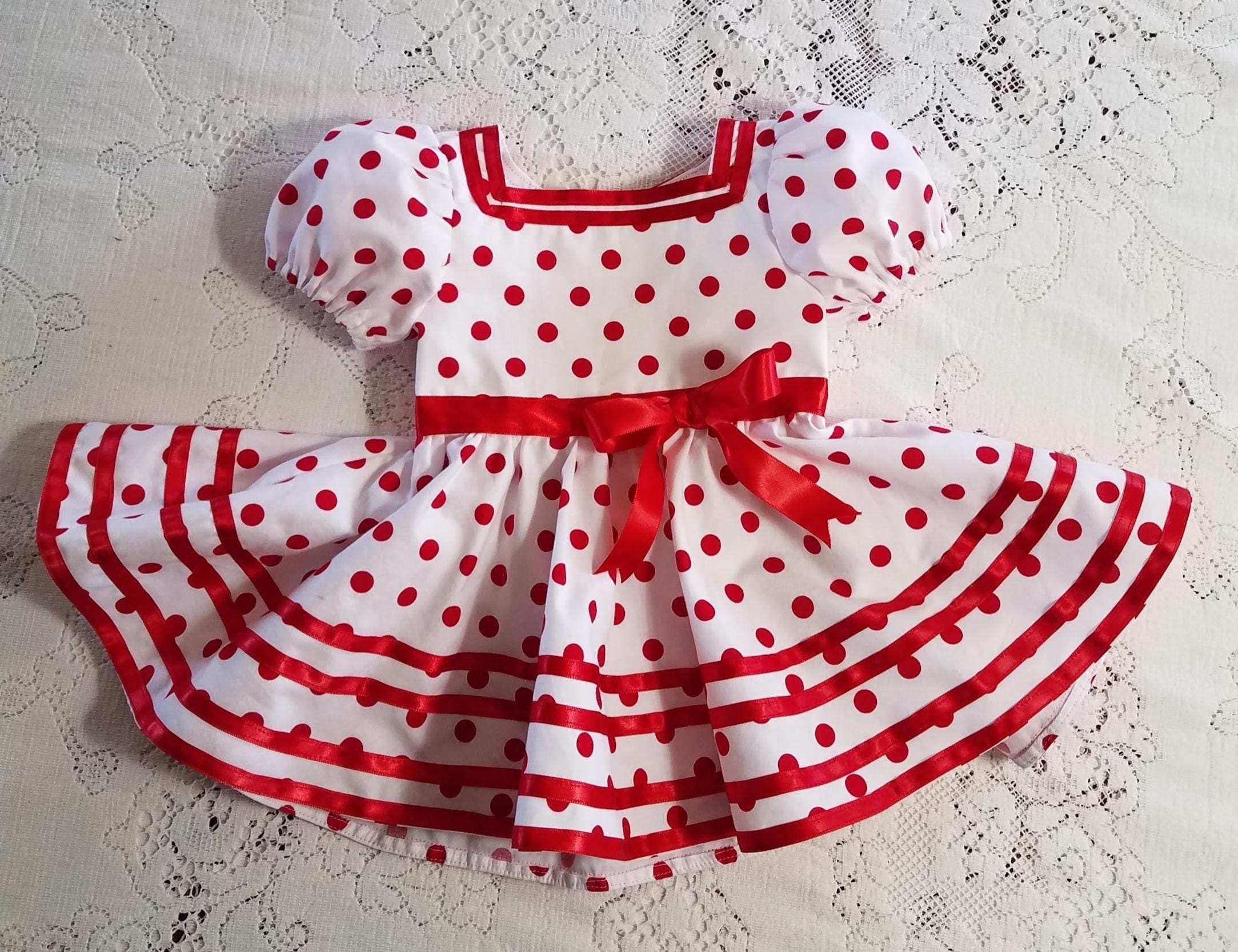 shirley temple red polka dot dress Shirley Temple Red Polka Dot Dress - Baby Toddler & Girl Sizes - Handmade -  Costume - Optional Pettiskirt