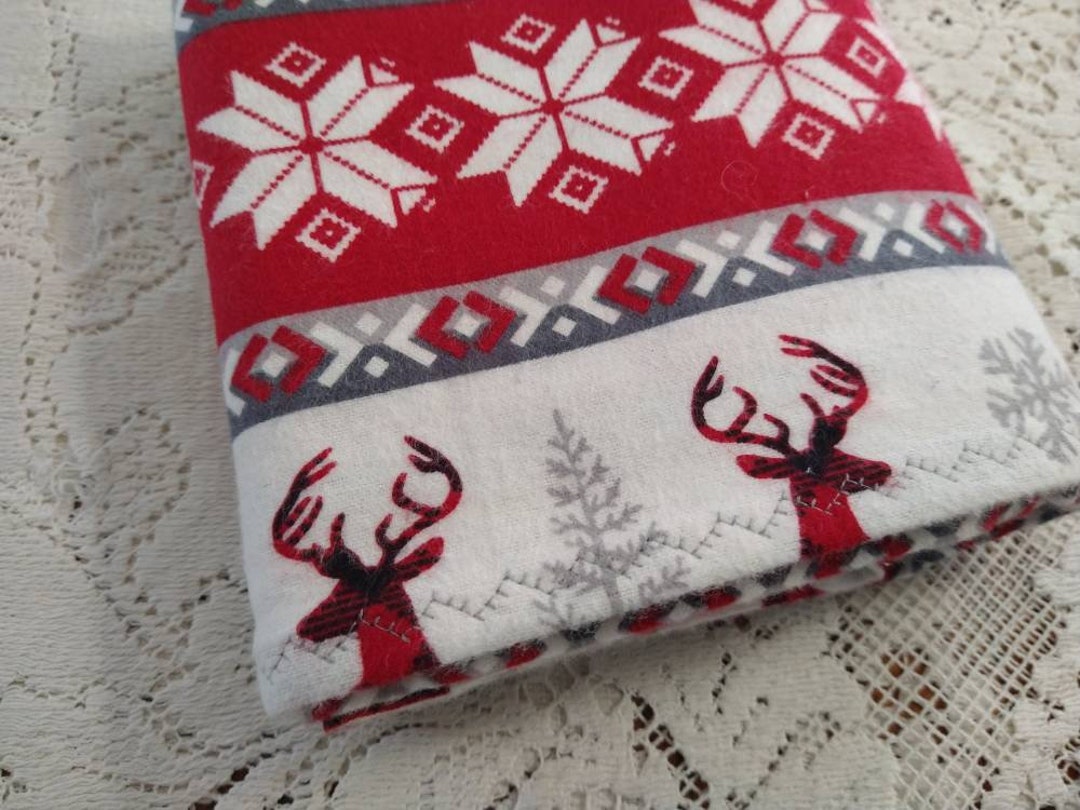 RTS Extralarge Receiving Blanket Red Buffalo Plaid Deer Buck W/ Red