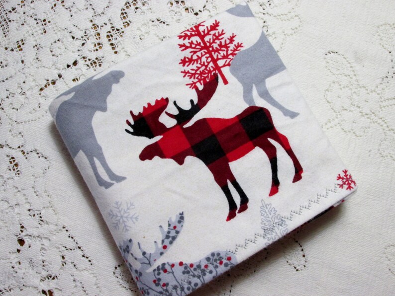 Extralarge Receiving Blanket Moose & Trees With Red Buffalo Etsy