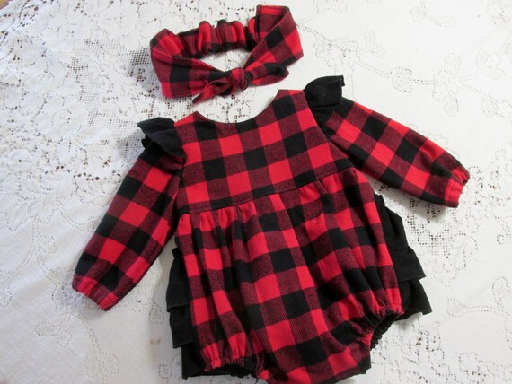 buffalo plaid romper