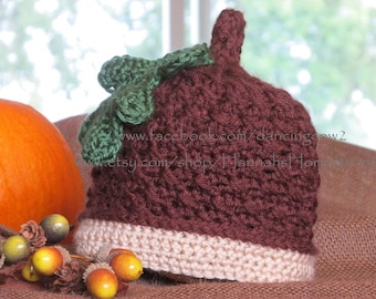 Acorn Hat - Baby Toddler Child Adult Sizes - Crochet - Photo Prop - Oak Leaf - Hannahs Homestead2 Original - AOP