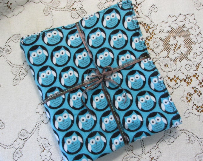 Extralarge Receiving Blanket Turquoise Owl Turquoise White Etsy
