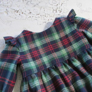 Lichtgewicht flanellen romper met lange mouwen, keuze uit kerstruit, jagersruit of marineblauwe geruite ruit - baby-peuterkind - vintage stijl bubble