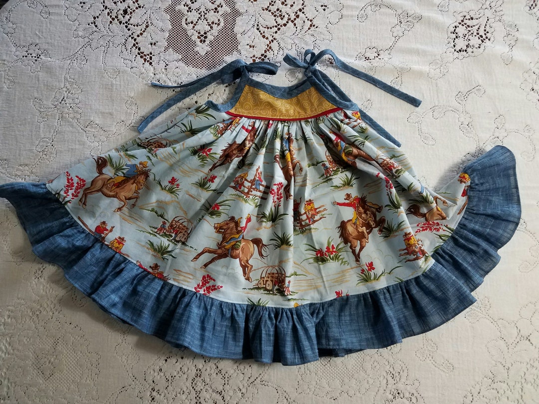Cowboy Pups Organic Cotton Twirl Dress main image 0